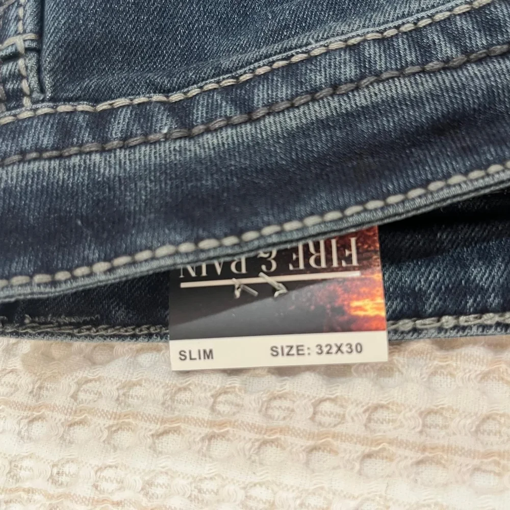 Fire‎ & Rain Straight Leg Jeans Mens 32x30 Embroidered Grunge Western Cowboy